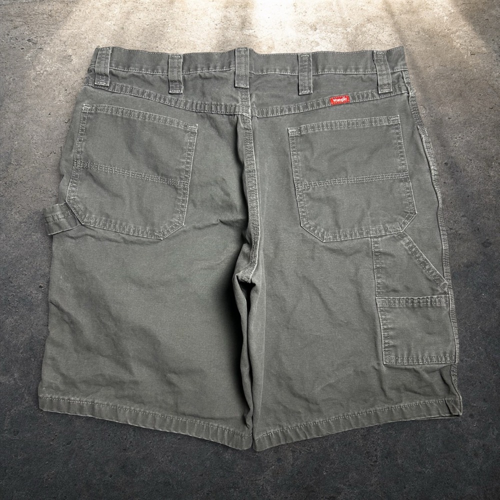 Wrangler Carpenter Shorts Gray Canvas Baggy Skater Y2K Mens Size 36 64WC5DG